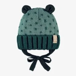 Tuque Turquoise En Tricot Avec Motifs, Bébé