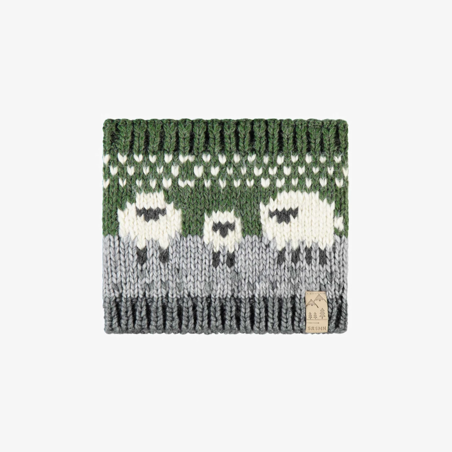 Cache-cou Vert En Tricot Avec Moutons, Bébé 1 Cache-cou Vert En Tricot Avec Moutons, Bébé