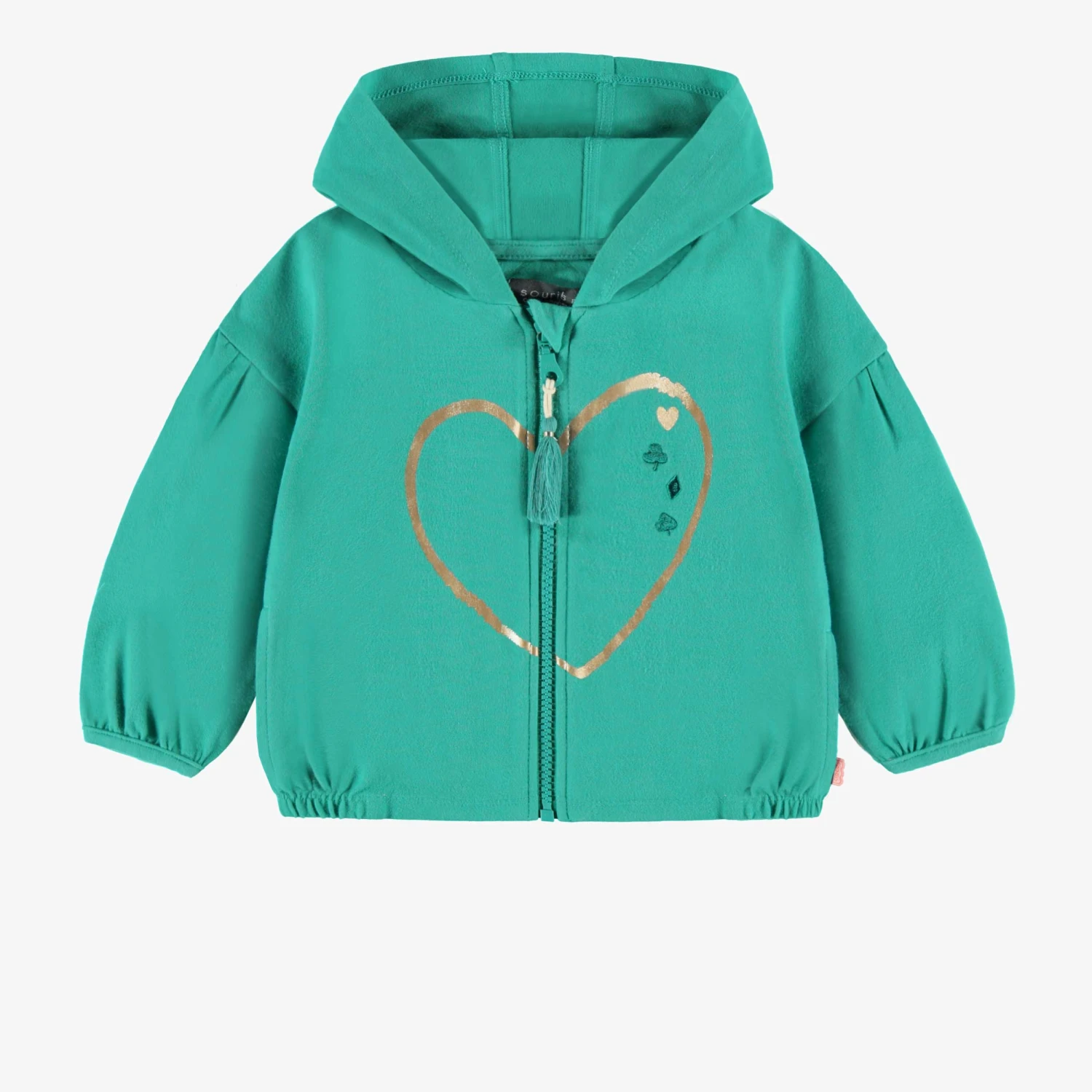 Veste à Capuchon Turquoise, Bébé 1 Veste à Capuchon Turquoise, Bébé