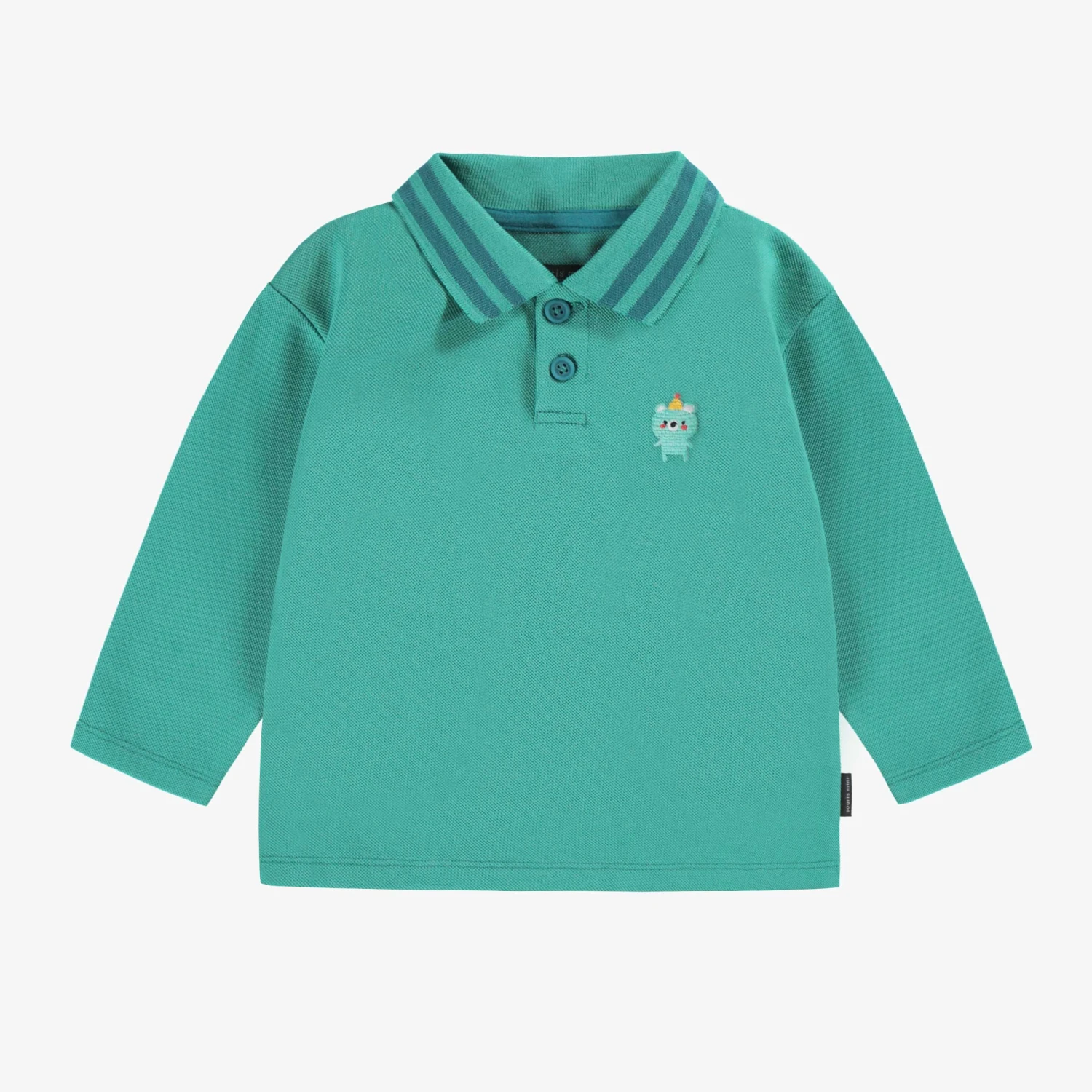 Polo Turquoise à Manches Longues, Bébé 1 Polo Turquoise à Manches Longues, Bébé