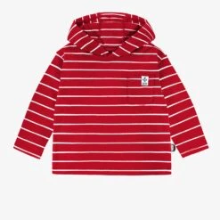 T-shirt Rouge à Rayures Avec Capuchon, Bébé