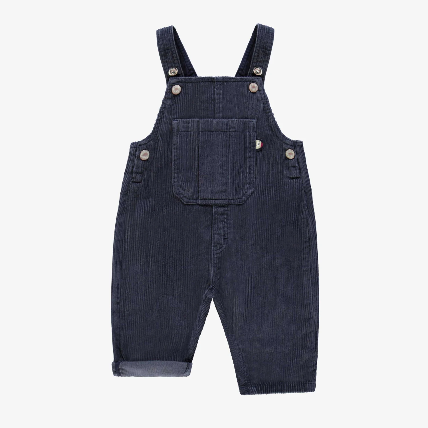 Salopette Bleu Marine En Velours Côtelé, Bébé 1 Salopette Bleu Marine En Velours Côtelé, Bébé