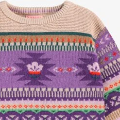 Chandail Beige Et Mauve En Tricot, Bébé 14 Chandail Beige Et Mauve En Tricot, Bébé -Souris Mini Boutique F25B3605B Zoom2