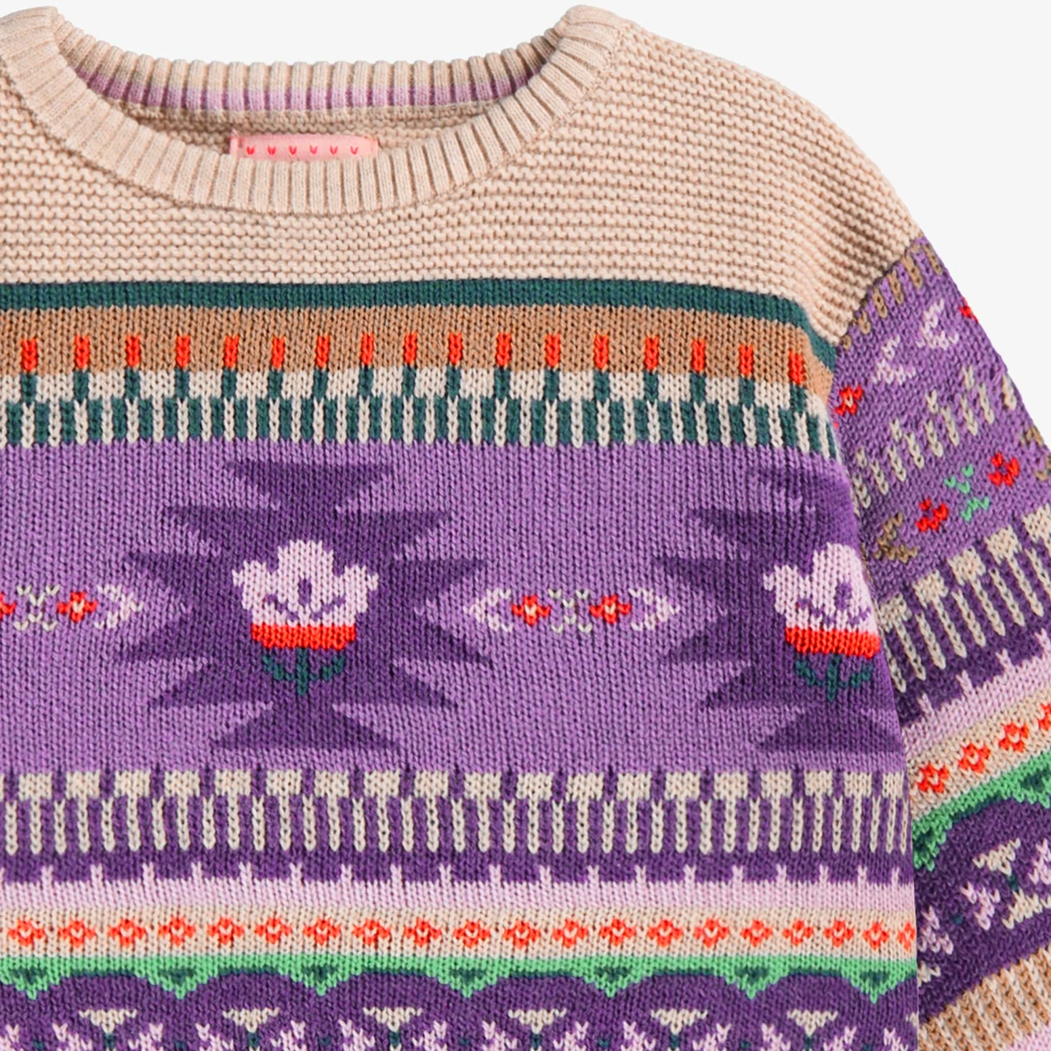 Chandail Beige Et Mauve En Tricot, Bébé 7 Chandail Beige Et Mauve En Tricot, Bébé – Image 7