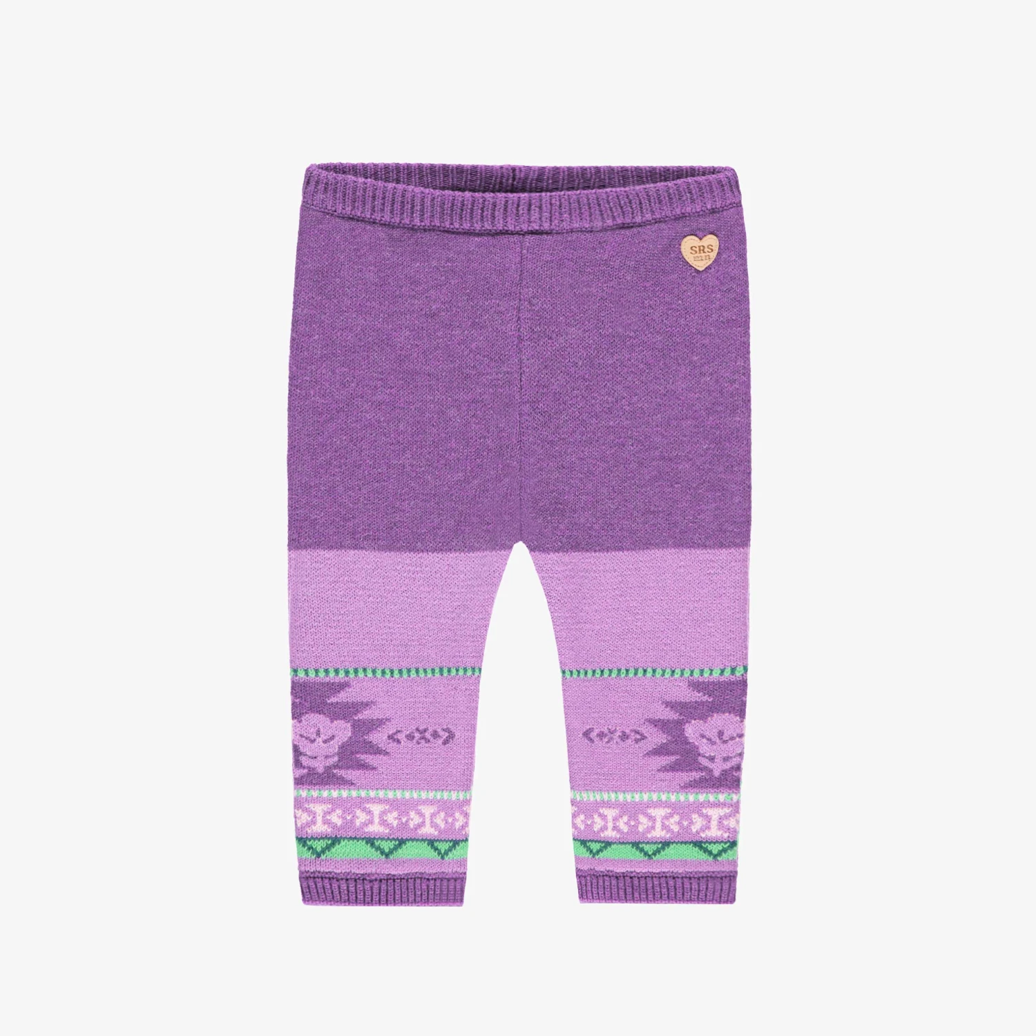 Legging Mauve En Tricot Avec Motifs, Bébé 1 Legging Mauve En Tricot Avec Motifs, Bébé