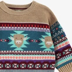 Chandail Beige En Tricot Avec Motifs, Bébé -Souris Mini Boutique F25B3704B Zoom