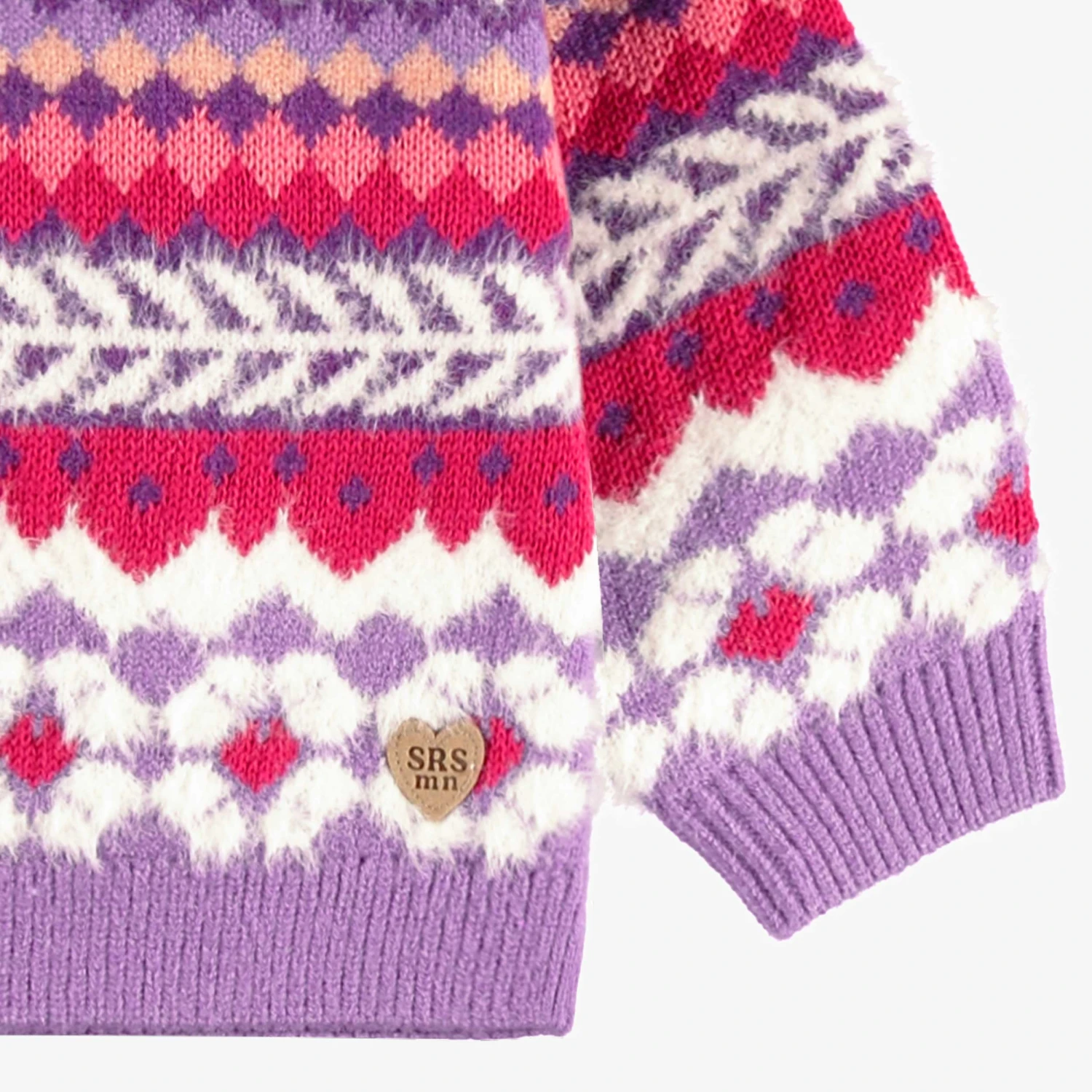 Chandail Mauve En Tricot Avec Motifs, Bébé 5 Chandail Mauve En Tricot Avec Motifs, Bébé – Image 5