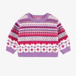 Chandail Mauve En Tricot Avec Motifs, Bébé