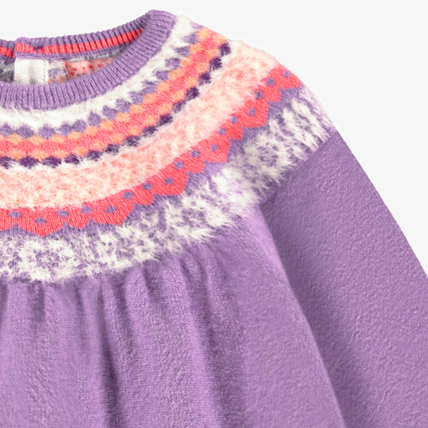 Robe Mauve En Tricot Avec Motifs, Bébé 4 Robe Mauve En Tricot Avec Motifs, Bébé – Image 4