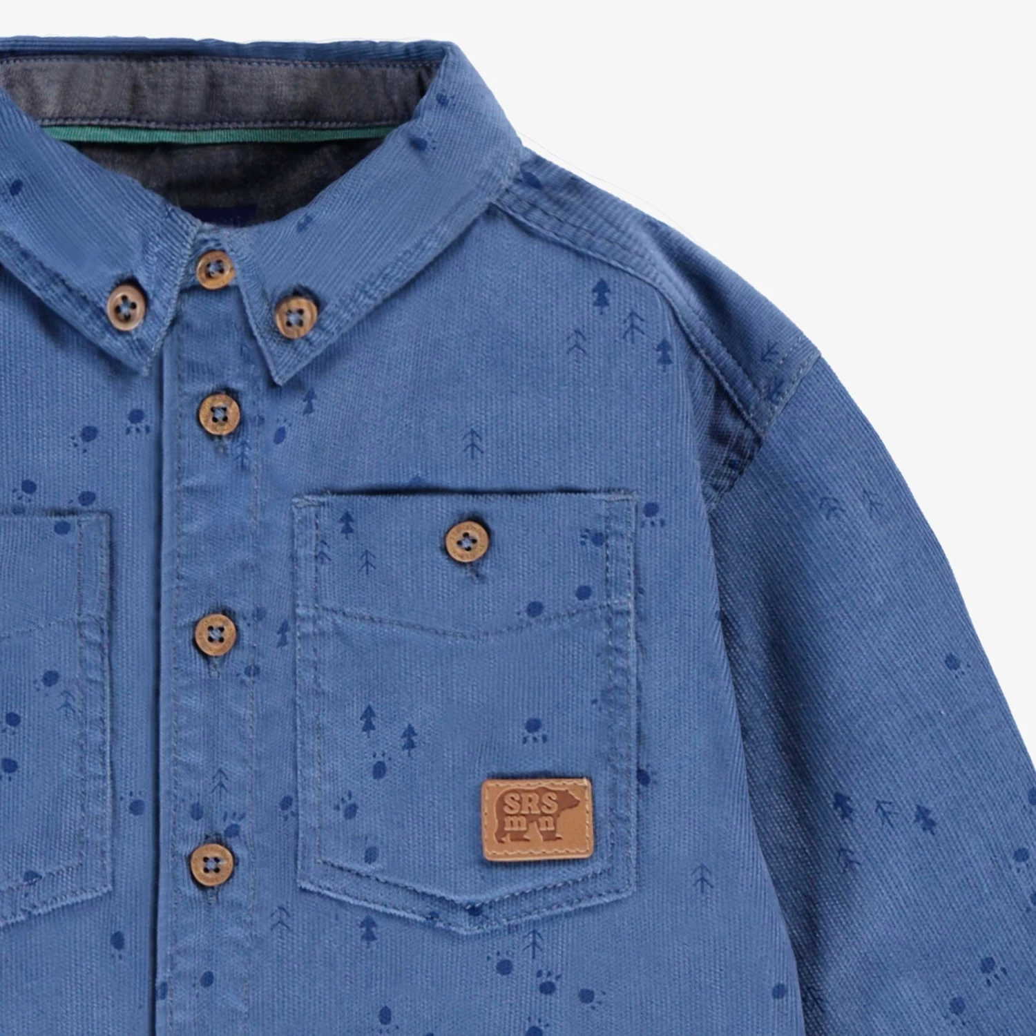 Chemise Bleue En Velours Côtelé, Bébé 2 Chemise Bleue En Velours Côtelé, Bébé – Image 2