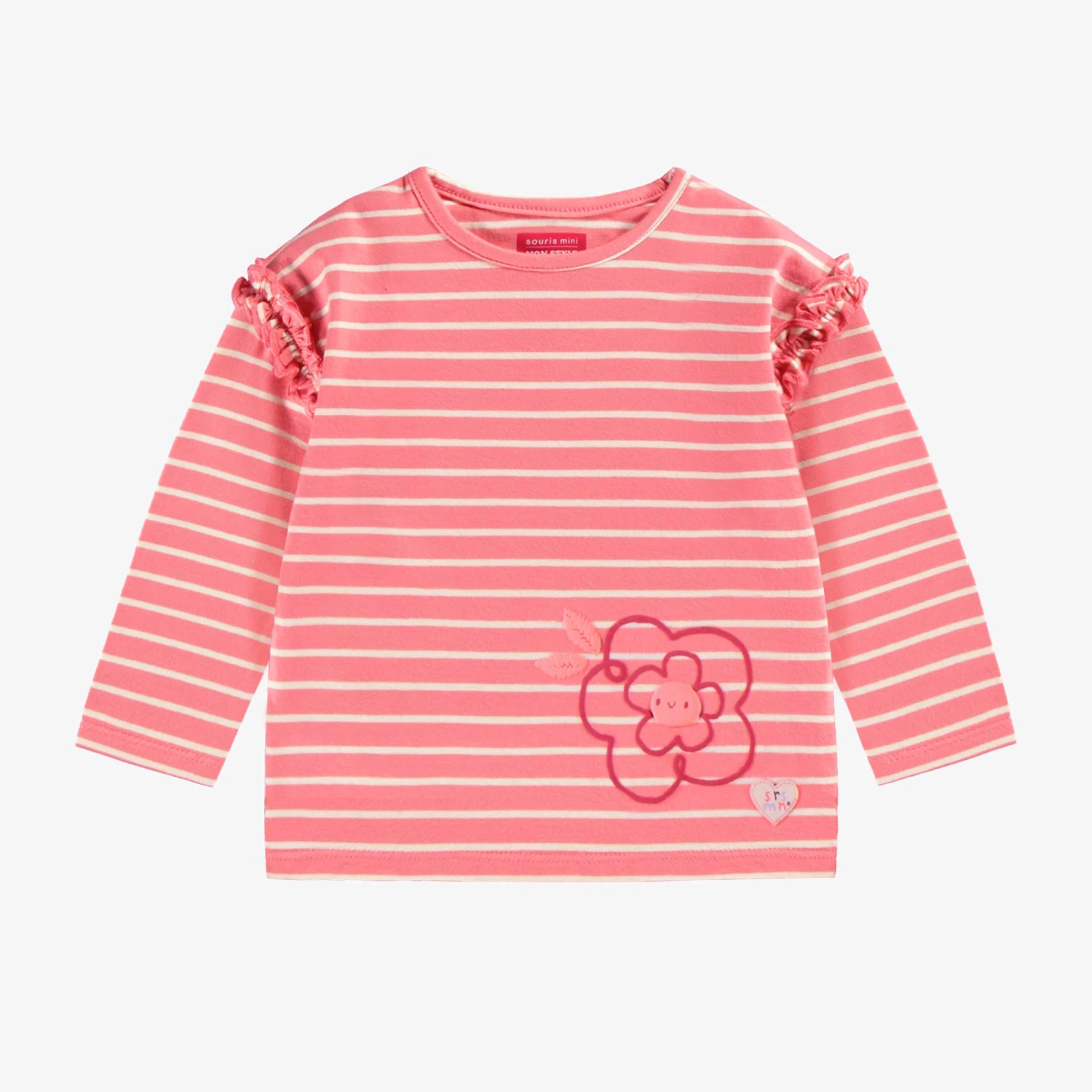 T-shirt Rose à Rayures, Bébé 1 T-shirt Rose à Rayures, Bébé
