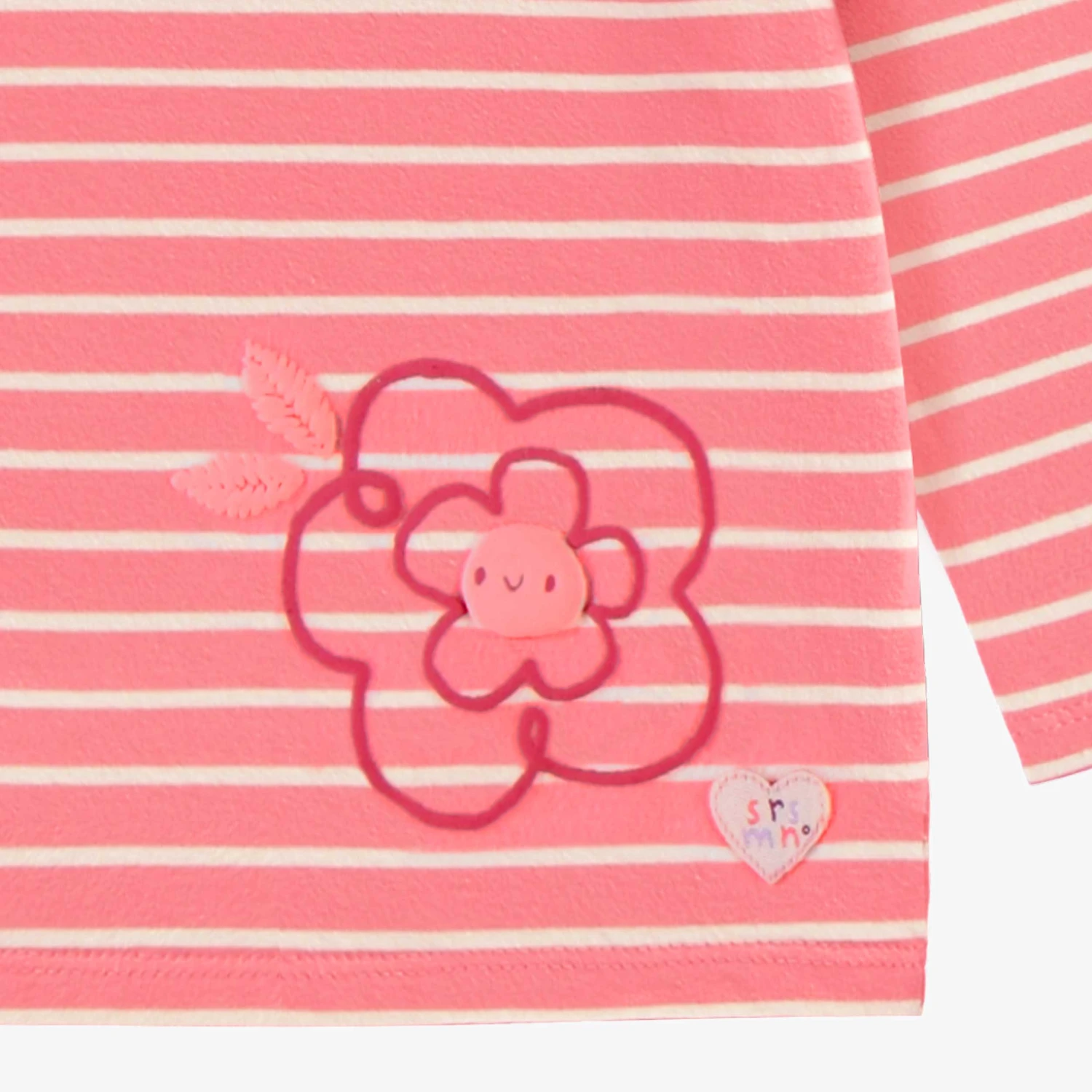 T-shirt Rose à Rayures, Bébé 2 T-shirt Rose à Rayures, Bébé – Image 2