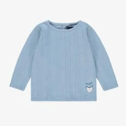 T-shirt Bleu à Motif Pointelle, Bébé