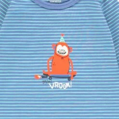 Cache-couche Bleu Avec Rayures Et Singe, Bébé -Souris Mini Boutique F25B6101B 98 Detail