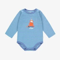 Cache-couche Bleu Avec Rayures Et Singe, Bébé