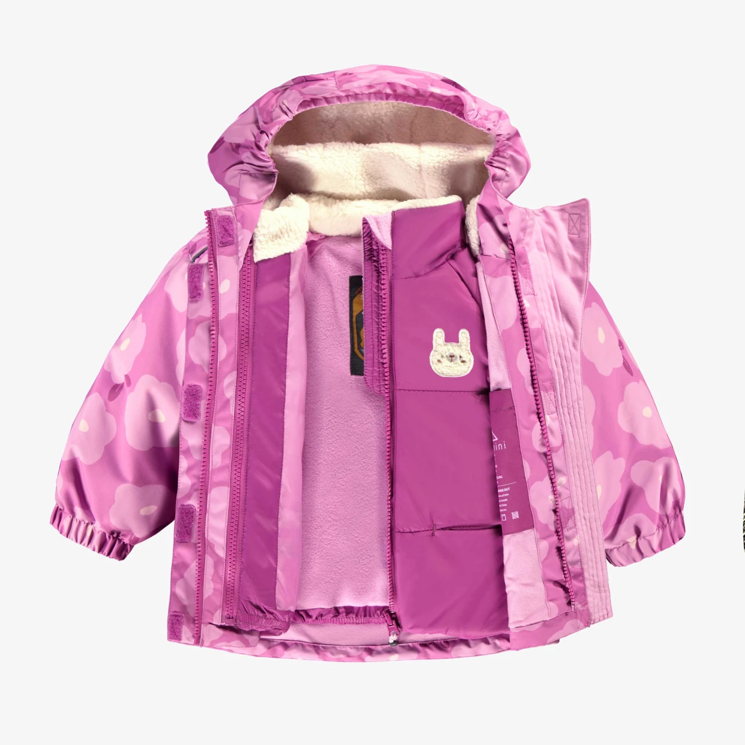 Habit De Neige 3 En 1 Mauve Avec Fleurs, Bébé 5 Habit De Neige 3 En 1 Mauve Avec Fleurs, Bébé – Image 5