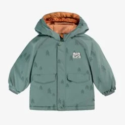 Habit De Neige Deux Pièces Vert Avec Motifs De Sapins, Bébé -Souris Mini Boutique F25B7140B 100 Manteau3