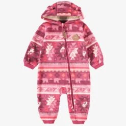 Une-pièce Rose En Polar Avec Motifs, Bébé