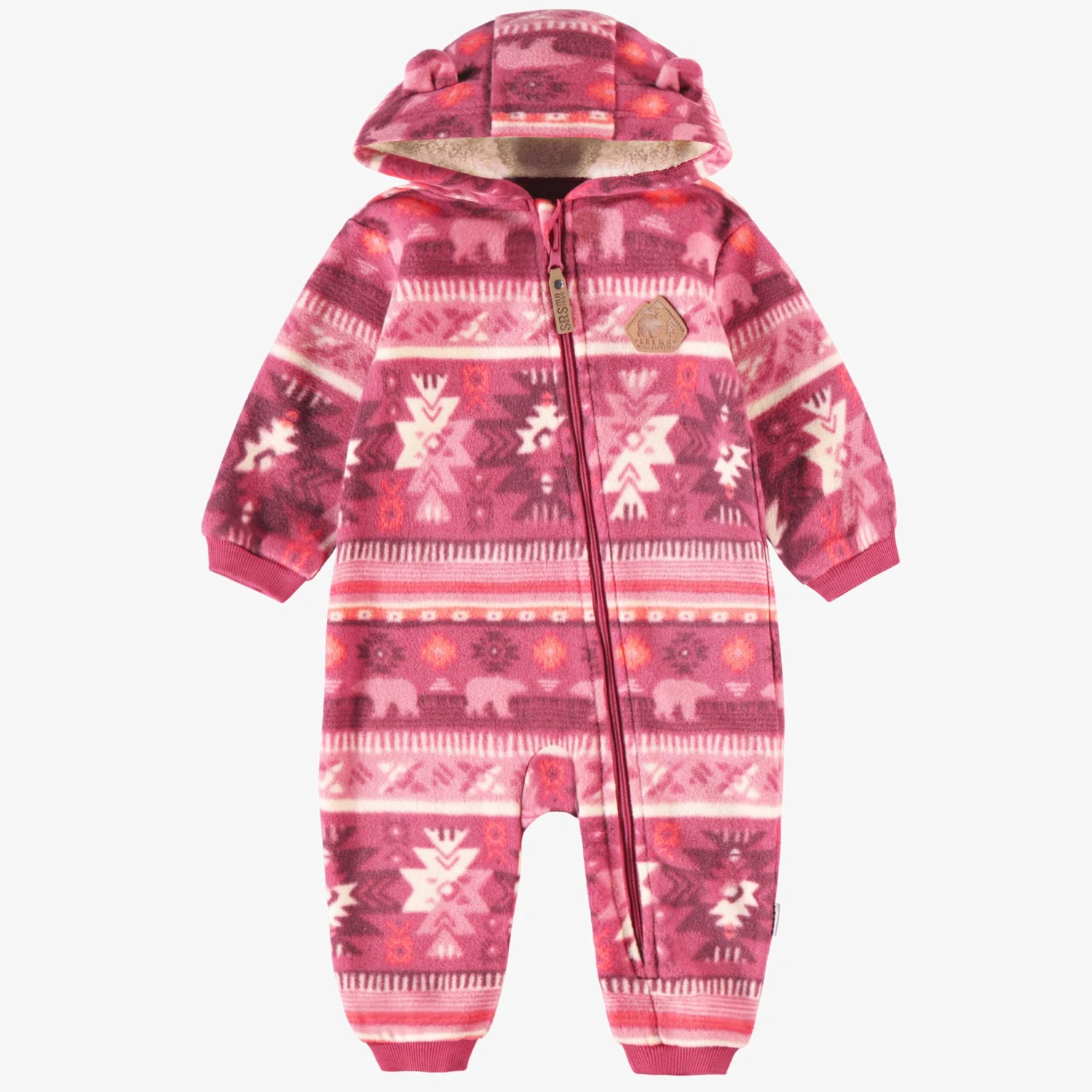 Une-pièce Rose En Polar Avec Motifs, Bébé 1 Une-pièce Rose En Polar Avec Motifs, Bébé