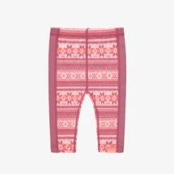 Legging Rose En Laine Mérinos Avec Motifs Jacquard, Bébé