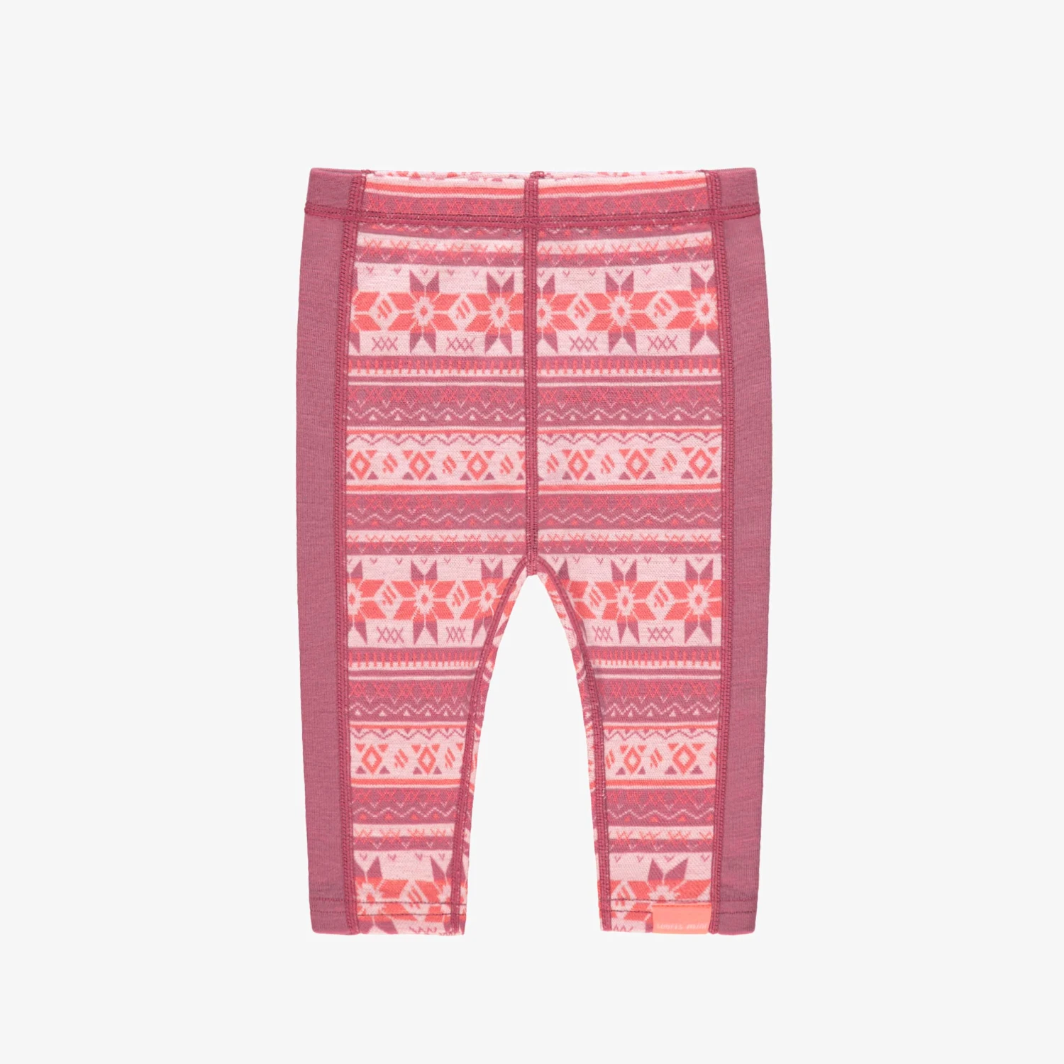 Legging Rose En Laine Mérinos Avec Motifs Jacquard, Bébé 1 Legging Rose En Laine Mérinos Avec Motifs Jacquard, Bébé