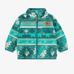 Veste Turquoise En Polar Avec Motifs, Bébé