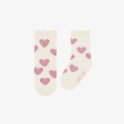 Chaussettes Crème à Motifs De Cœurs, Bébé