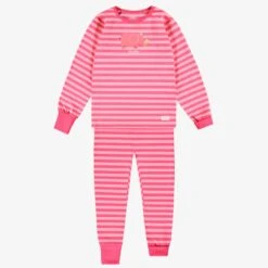 Pyjama Deux Pièces Rose à Rayures, Enfant