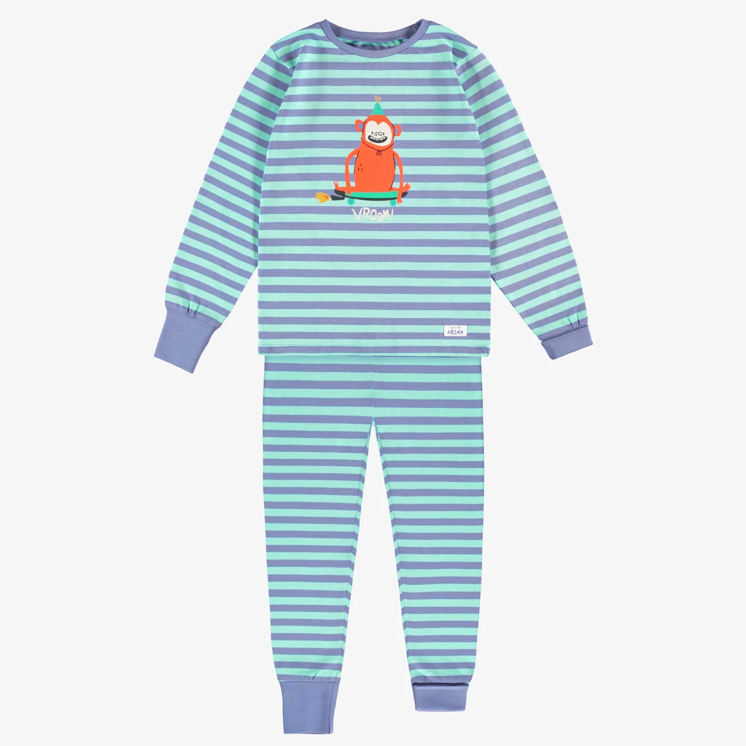 Pyjama Deux Pièces Bleu à Rayures, Enfant 1 Pyjama Deux Pièces Bleu à Rayures, Enfant