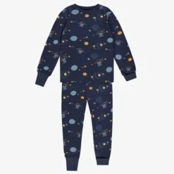 Pyjama Deux Pièces Bleu Marine à Motifs De Planètes, Enfant