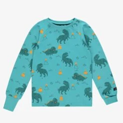 Pyjama Deux Pièces Turquoise à Motifs De Dinosaures, Enfant -Souris Mini Boutique F25C1302C 98 F