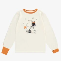 Pyjama Deux Pièces Crème Et Orange à Motifs D’Halloween, Enfant 20 Pyjama Deux Pièces Crème Et Orange à Motifs D’Halloween, Enfant -Souris Mini Boutique F25C1501C 98 Top