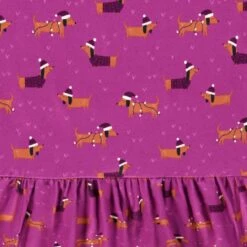 Robe De Nuit Mauve à Motifs De Chiens, Enfant -Souris Mini Boutique F25C1606C 98 Zoom2