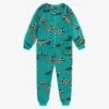 Pyjama Une Pièce En Peluche Turquoise à Motifs De Chiens, Enfant