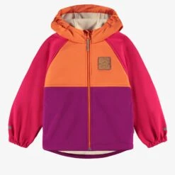 Manteau Mauve, Rose Et Orange En Coquille Souple, Enfant