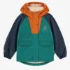 Manteau Imperméable Bleu, Turquoise Et Orange, Enfant