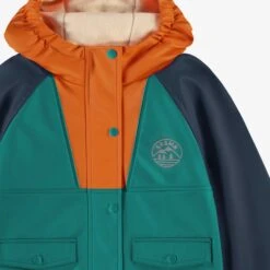Manteau Imperméable Bleu, Turquoise Et Orange, Enfant -Souris Mini Boutique F25C2104C 100 Zoom