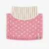 Cache-cou Rose Et Crème En Tricot Avec Cœurs, Enfant