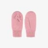 Mitaines Roses En Tricot Avec Boucles, Enfant