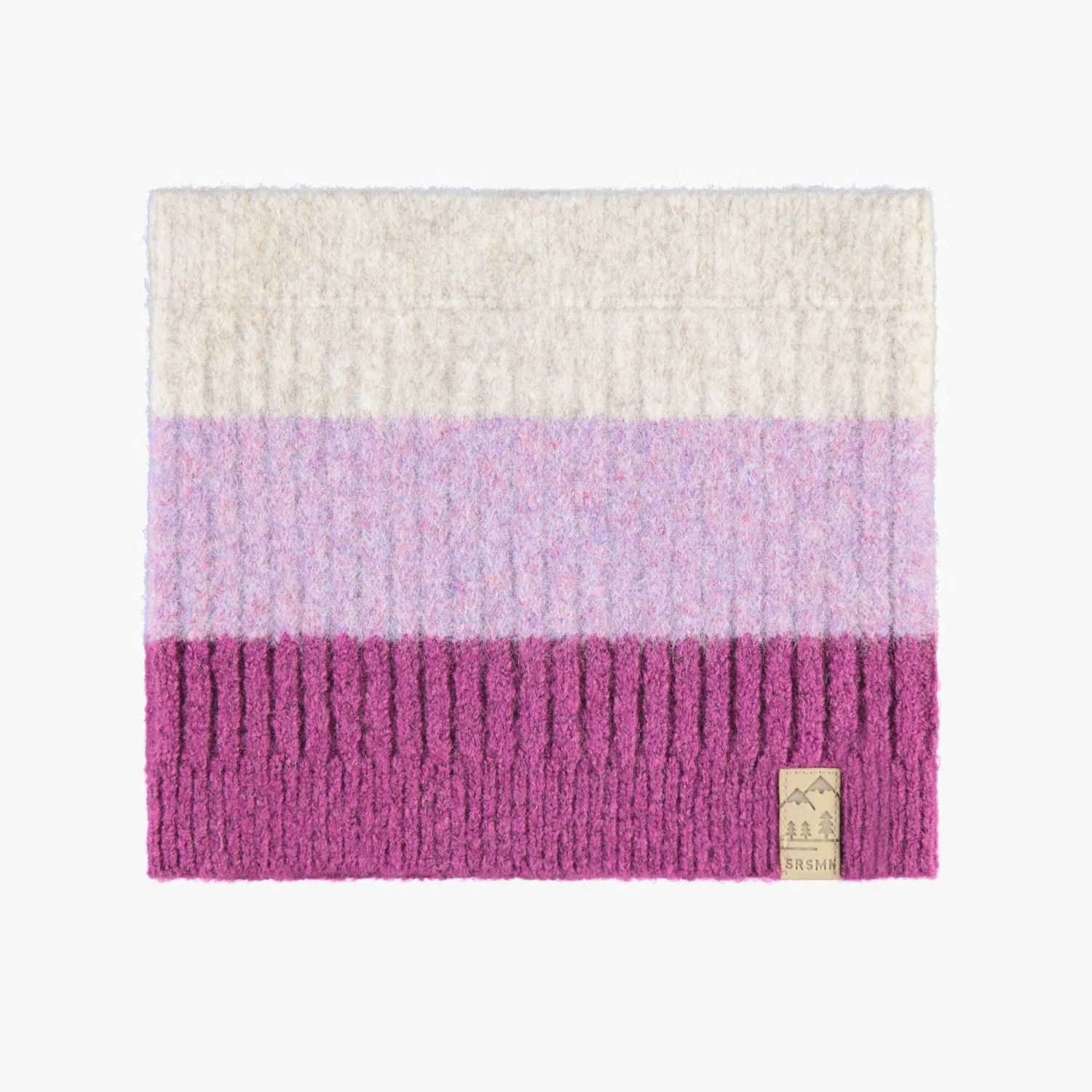 Cache-cou Crème Et Mauve En Tricot Avec Rayures, Enfant 1 Cache-cou Crème Et Mauve En Tricot Avec Rayures, Enfant