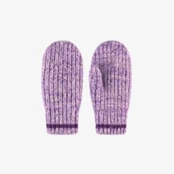Mitaines Mauves En Tricot, Enfant