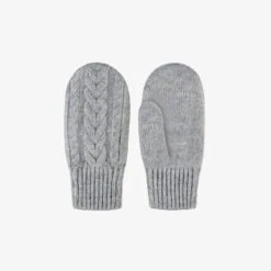 Mitaines Grises En Tricot, Enfant