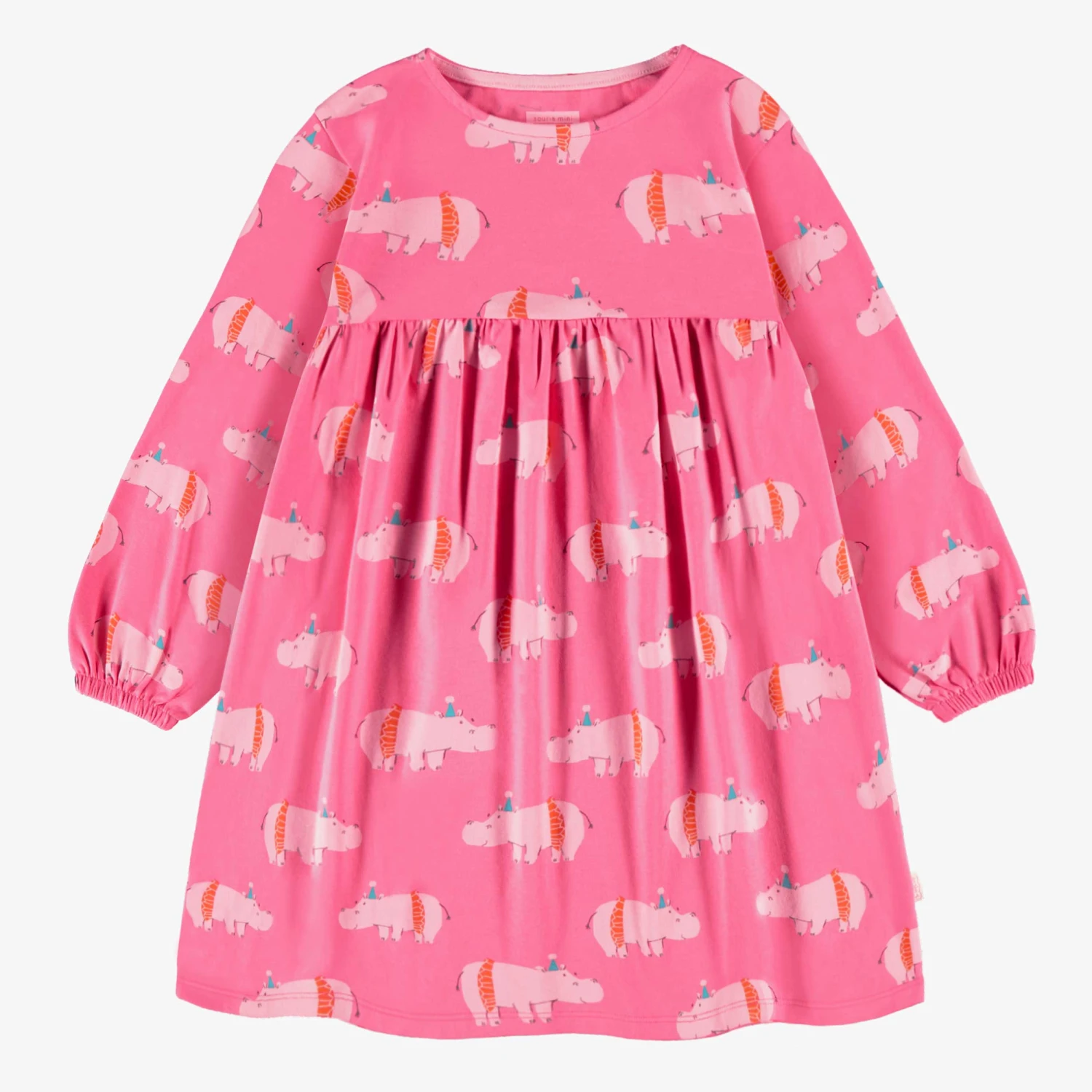 Robe Rose à Motifs D’hippopotames, Enfant 1 Robe Rose à Motifs D’hippopotames, Enfant