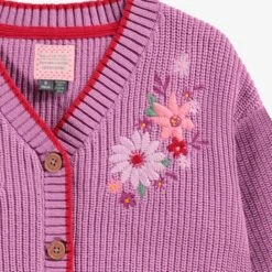 Cardigan Mauve En Tricot, Enfant -Souris Mini Boutique F25C3201C Zoom