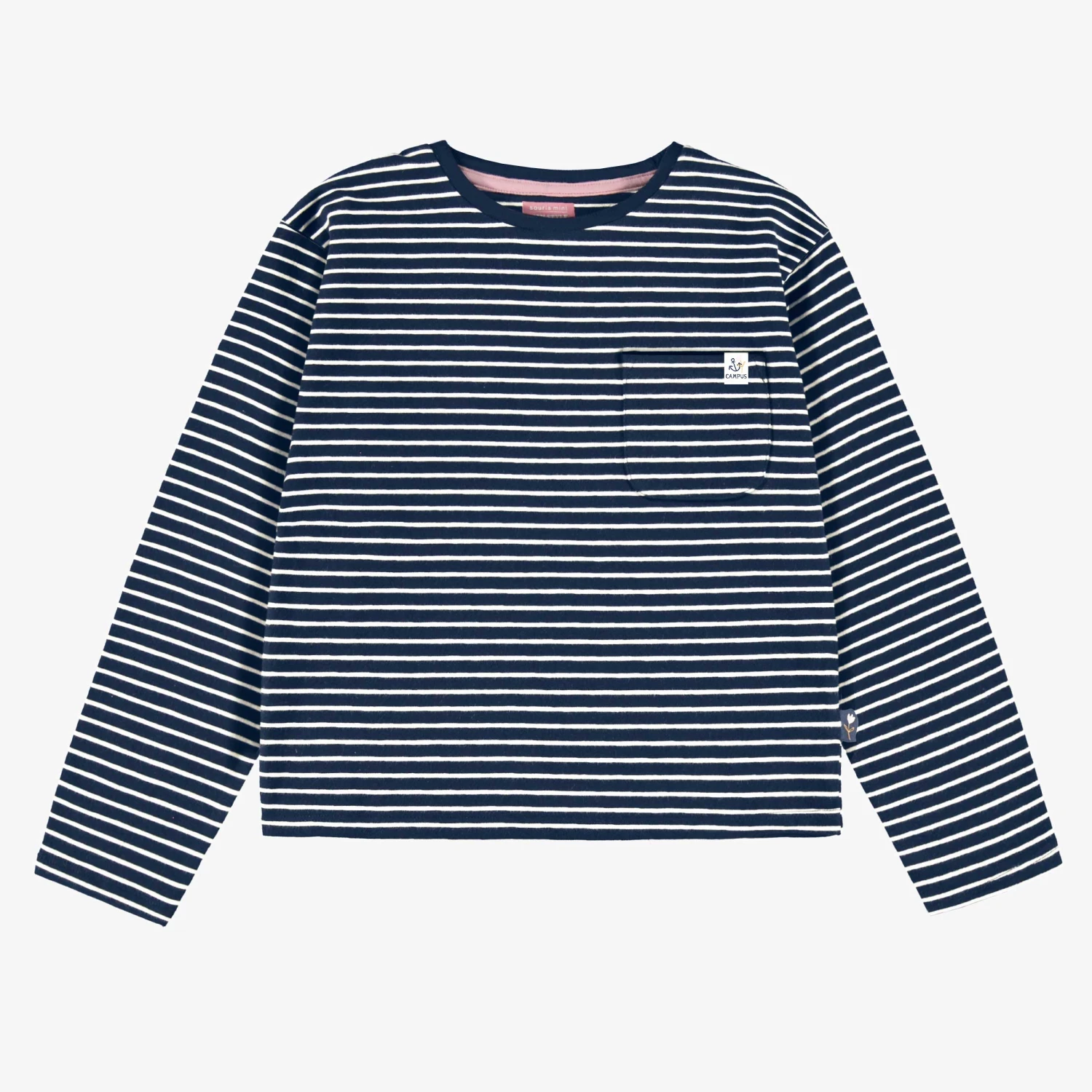 T-shirt Bleu Marine à Rayures, Enfant 1 T-shirt Bleu Marine à Rayures, Enfant