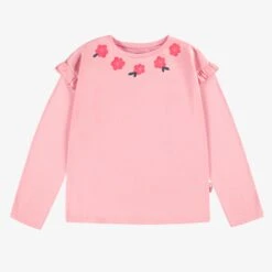 T-shirt Rose à Motif Floral, Enfant