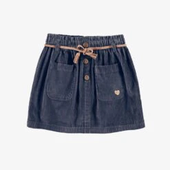 Jupe Bleu Marine En Velours Côtelé, Enfant