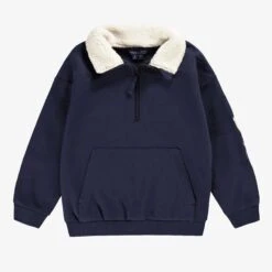 Chandail Bleu Marine Avec Zip 1/4, Enfant