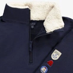 Chandail Bleu Marine Avec Zip 1/4, Enfant -Souris Mini Boutique F25C3503C Zoom