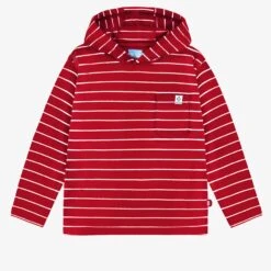 T-shirt Rouge à Rayures Avec Capuchon, Enfant
